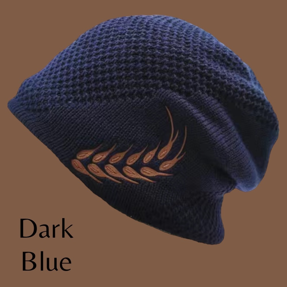 NWOT Beanie Knit Hat In Blue OR Burgundy Black Faux Fir Lining VERY NICE!